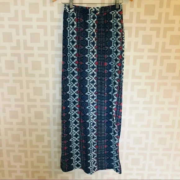 Just Be Blue Multi Maxi Skirt M - Picture 1 of 3